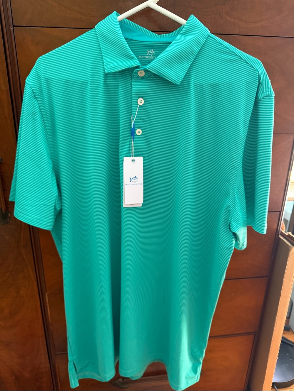 Southern Tide Men's Meadowbrook Stripe Polo Turtle Green XL